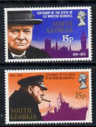 Falkland Islands Dependencies - South Georgia 1974 Churchill Birth Centenary set of 2 unmounted mint, SG 40-41