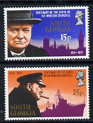 Falkland Islands Dependencies - South Georgia 1974 Churchill Birth Centenary set of 2 unmounted mint, SG 40-41