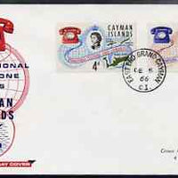 Cayman Islands 1966 International Telephone Links set of 2 on illustrated cover with first day cancel