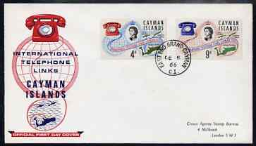 Cayman Islands 1966 International Telephone Links set of 2 on illustrated cover with first day cancel
