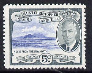St Kitts-Nevis 1952 KG6 Nevis from the Sea 5c from Pictorial def set unmounted mint SG 98