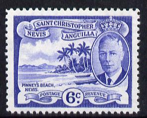 St Kitts-Nevis 1952 KG6 Pinney's Beach 6c from Pictorial def set unmounted mint SG 99