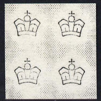 Great Britain 1880 Imperial Crown Watermark proof from Dandy roller in block of 4 on card