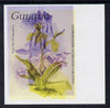 Guyana 1985-89 Orchids Series 2 plate 77 (Sanders' Reichenbachia) unmounted mint imperf single in black & yellow colours only with blue & red from another value (plate 40) printed inverted, most unusual and spectacular