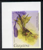 Guyana 1985-89 Orchids Series 2 plate 78 (Sanders' Reichenbachia) unmounted mint imperf single in black & yellow colours only with blue & red from another value (plate 89) printed inverted, most unusual and spectacular