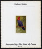 Oman 1970 Parrots (Gang Gang Cockatoo) imperf (10b value) mounted on special 'Nature Series' presentation card inscribed 'Presented by the State of Oman'