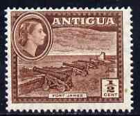 Antigua 1953 Fort James QEII 1/2c brown unmounted mint, SG 120a*