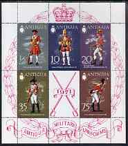 Antigua 1971 Military Uniforms (2nd series) perf m/sheet unmounted mint, SG MS 308