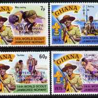 Ghana 1976 Interphil (Stamp Exhibition) opt on Scouts perf set of 4 unmounted mint SG 768-71*
