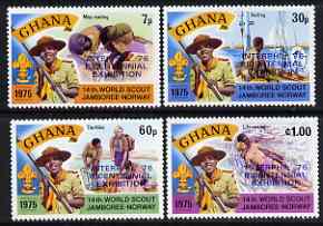 Ghana 1976 Interphil (Stamp Exhibition) opt on Scouts perf set of 4 unmounted mint SG 768-71*