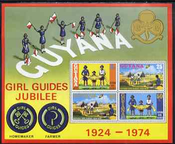 Guyana 1974 Girl Guides' Golden Jubilee perf m/sheet unmounted mint, SG MS614