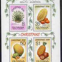 Guyana 1974 Christmas (Fruits) perf m/sheet unmounted mint, SG MS619
