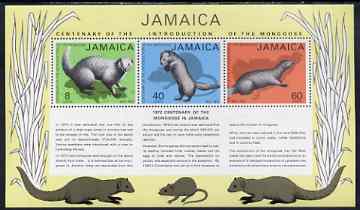 Jamaica 1973 Centenary of Introduction of the Mongoose perf m/sheet unmounted mint, SG MS368