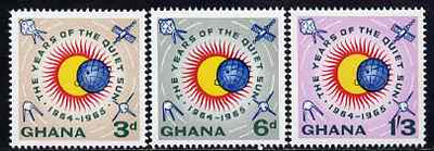 Ghana 1964 International Quiet Sun Year set of 3 in issued colours unmounted mint, SG 332-34