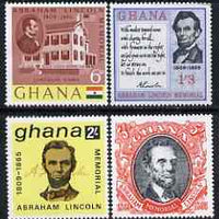 Ghana 1965 Death Centenary of Abraham Lincoln perf set of 4 unmounted mint, SG 373-76*