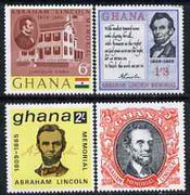 Ghana 1965 Death Centenary of Abraham Lincoln perf set of 4 unmounted mint, SG 373-76*
