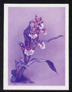 Guyana 1985-89 Orchids Series 2 plate 73 (Sanders' Reichenbachia) unmounted mint imperf progressive proof in blue & red only
