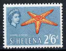 St Helena 1961 Orange Starfish 2s6d from def set (with lace background) unmounted mint, SG 186