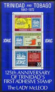 Trinidad & Tobago 1972 Stamp Centenary m/sheet with upright wmk unmounted mint, SG MS 416