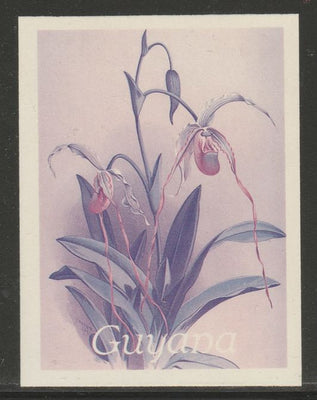 Guyana 1985-89 Orchids Series 2 plate 16 (Sanders' Reichenbachia) unmounted mint imperf progressive proof in blue & red only