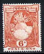 Tonga 1942-49 Coral 6d red unmounted mint SG 79*