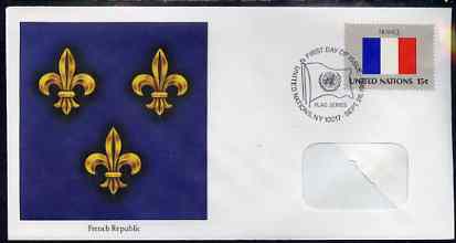 United Nations (NY) 1980 Flags of Member Nations #1 (France) on illustrated cover with special first day cancel