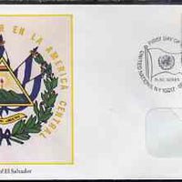 United Nations (NY) 1980 Flags of Member Nations #1 (El Salvador) on illustrated cover with special first day cancel