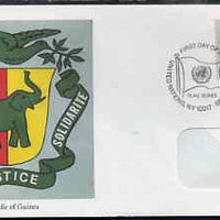United Nations (NY) 1980 Flags of Member Nations #1 (Guinea) on illustrated cover with special first day cancel
