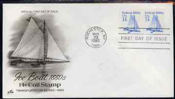 United States 1985-93 Transport - Ice Boat 1880's 14c on illustrated cover with first day cancel, SG 2169