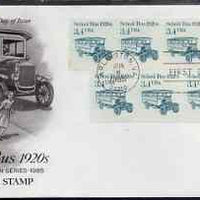 United States 1985-93 Transport - School Bus 1920's 3.4c on illustrated cover with first day cancel, SG 2153