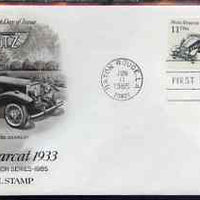 United States 1985-93 Transport - Stutz Bearcat 1933 11c on illustrated cover with first day cancel, SG 2165