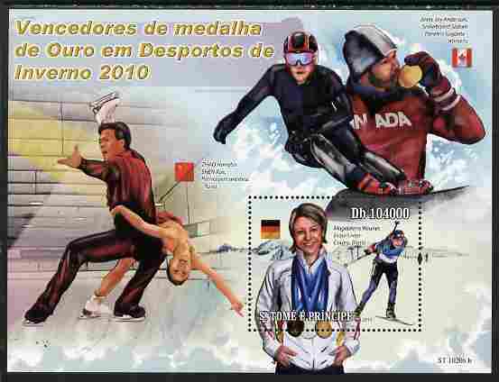 St Thomas & Prince Islands 2010 Winter Sports perf souvenir sheet unmounted mint
