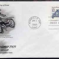 United States 1985-93 Transport - Stanley Steamer 1909 12c on illustrated cover with first day cancel, SG 2166