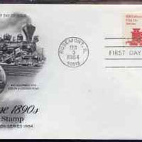 United States 1981-91 Transport - Caboose 1890's 11c on illustrated cover with first day cancel, SG 1876