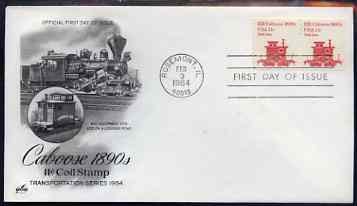 United States 1981-91 Transport - Caboose 1890's 11c on illustrated cover with first day cancel, SG 1876