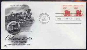 United States 1981-91 Transport - Caboose 1890's 11c on illustrated cover with first day cancel, SG 1876
