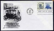 United States 1981-91 Transport - Electric Auto 17c on illustrated cover with first day cancel, SG 1877