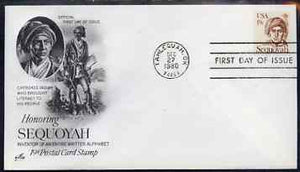 United States 1980-88 Great Americans - Sequoyah (Indian scholar)19c on illustrated cover with first day cancel, SG 1827
