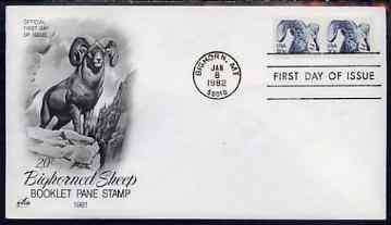 United States 1982 American Bighorn 20c on illustrated cover with first day cancel