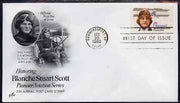 United States 1980 Aviation Pioneers - Blanche Stuart Scott on illustrated cover with first day cancel, SG A1839