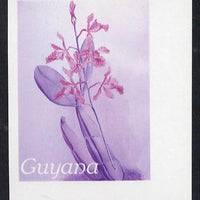 Guyana 1985-89 Orchids Series 2 plate 59 (Sanders' Reichenbachia) unmounted mint imperf progressive proof in blue & red only