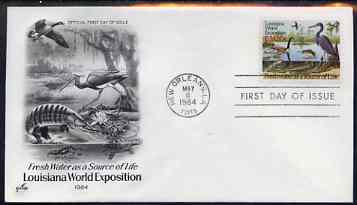 United States 1984 Louisiana World Exposition 20c Wildlife on illustrated cover with first day cancel, SG 2083