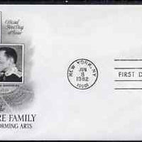 United States 1982 Performing Arts - The Barrymores (theatrical family) on illustrated cover with first day cancel, SG 1989