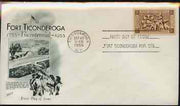 United States 1955 200th Anniversary of Fort Ticonderoga on illustrated cover with first day cancel, SG 1073