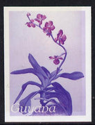 Guyana 1985-89 Orchids Series 2 plate 96 (Sanders' Reichenbachia) unmounted mint imperf progressive proof in blue & red only