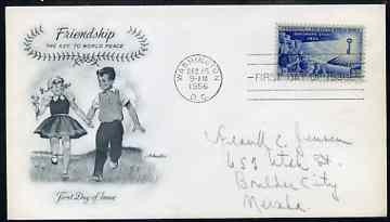 United States 1956 Children's Friendship on illustrated cover with first day cancel, SG 1087