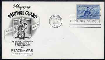 United States 1953 National Guard on illustrated cover with first day cancel, SG 1014