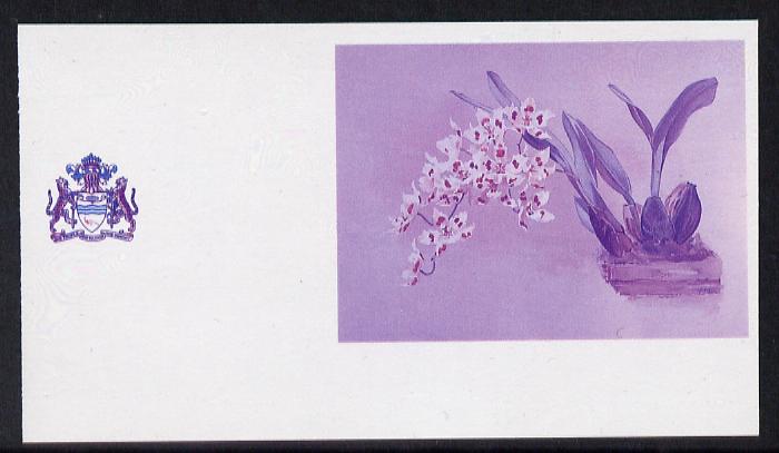 Guyana 1985-89 Orchids Series 2 plate 71 (Sanders' Reichenbachia) unmounted mint imperf progressive proof in blue & red only