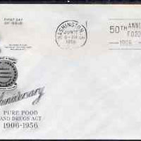 United States 1956 Pure Food & Drug Laws on illustrated cover with first day cancel, SG 1082