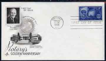United States 1955 50th Anniversary of Rotary International on illustrated cover with first day cancel, SG 1068